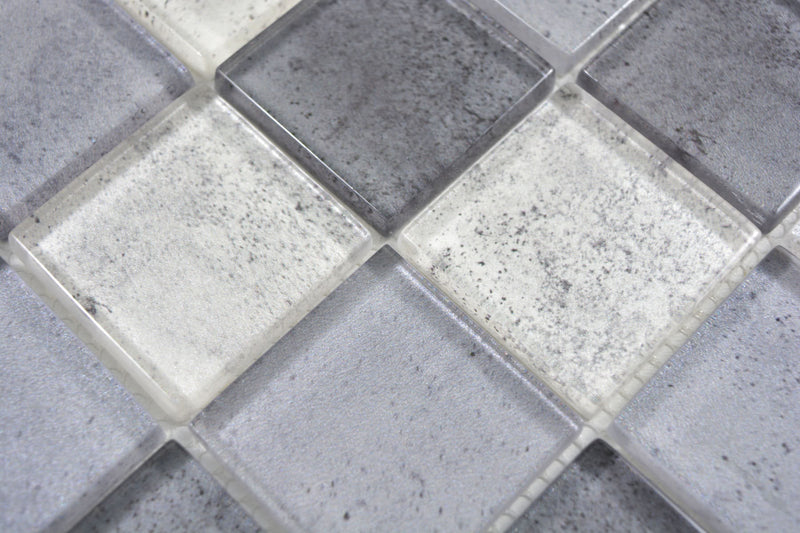 Glas Mosaikfliese Zürich Grau Mix Plättli Luxus