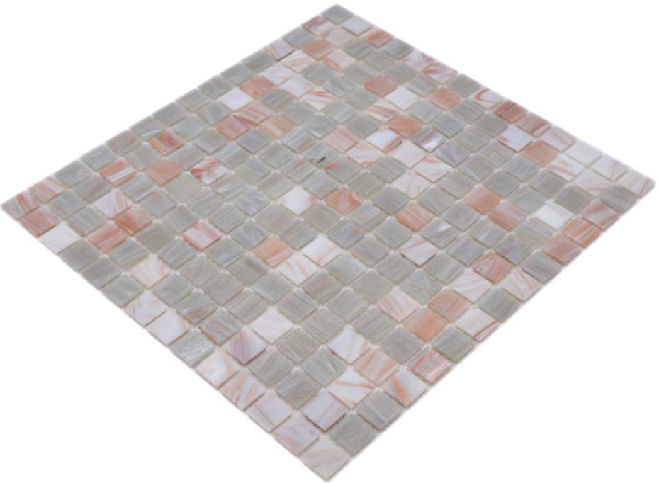 Glas Mosaikfliesen Kupfer Perlmutt für Wand- & Bodenfliese Grau