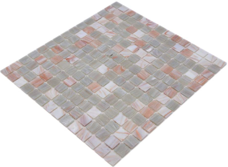 Glas Mosaikfliesen Kupfer Perlmutt für Wand- & Bodenfliese Grau