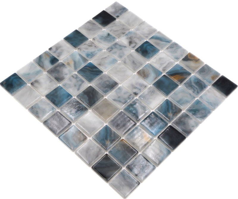 Glasmosaik Gletscherblau Plättli für Pool, Küche & Bad Muster Fliesen