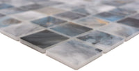 Glasmosaik Gletscherblau Plättli für Pool, Küche & Bad Quadrat