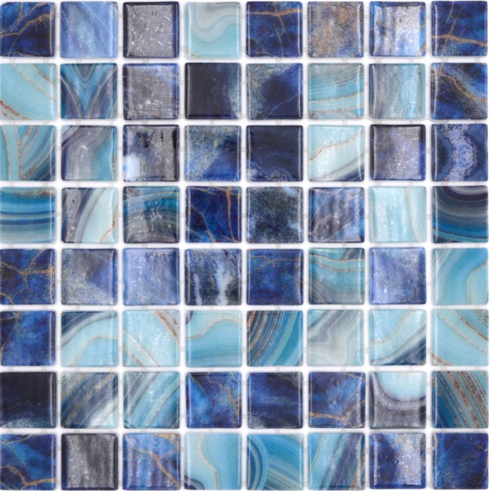 Glasmosaik Pool Baltic Shell Blau