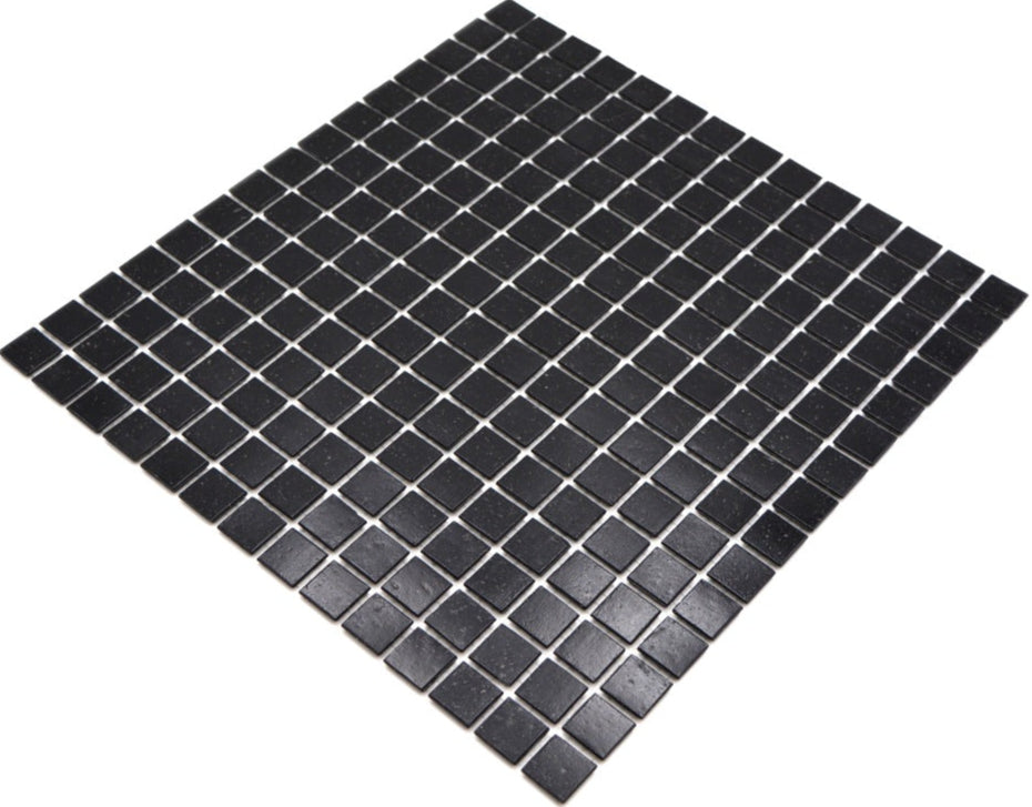 Glasmosaik Schwarz Noir für Wand und Boden 327 × 305 mm Matt