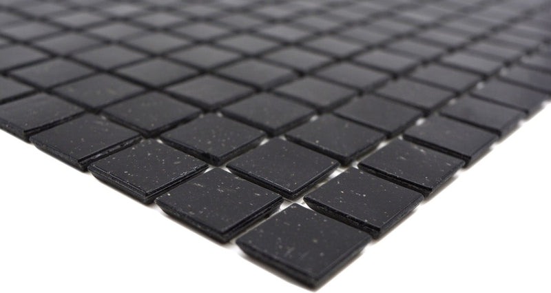Glasmosaik Schwarz Noir für Wand und Boden 327 × 305 mm Quadrat
