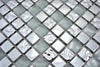 Glasmosaik Silber Kristall Eisoptik 