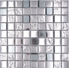Glasmosaikfliese Bern Chrome mit Muster 300 x 300 mm