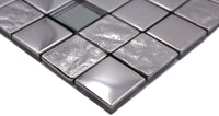 Glasmosaikfliese Bern Chrome mit Muster 300 x 300 mm Muster