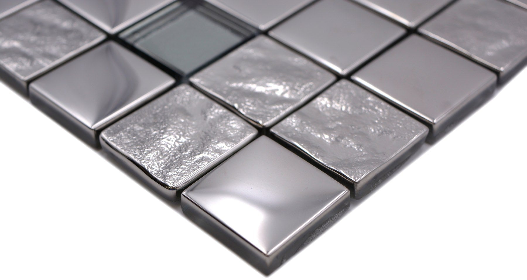 Glasmosaikfliese Bern Chrome mit Muster 300 x 300 mm Muster