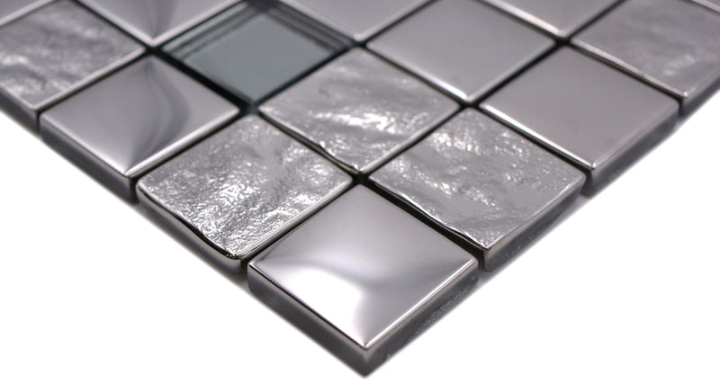 Glasmosaikfliese Bern Chrome mit Muster 300 x 300 mm Muster