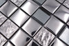 Glasmosaikfliese Bern Chrome mit Muster 300 x 300 mm Plättli