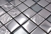 Glasmosaikfliese Bern Chrome mit Muster 300 x 300 mm Silber