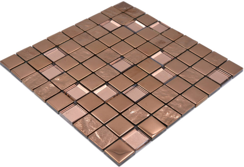 Glasmosaikfliese Bern Kupfer 300 x 300 mm Bronze Plättli