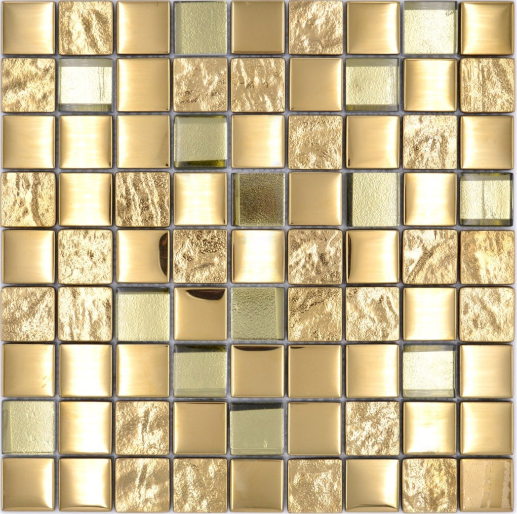 Glasmosaikfliesen Bern Gold 300 x 300 mm