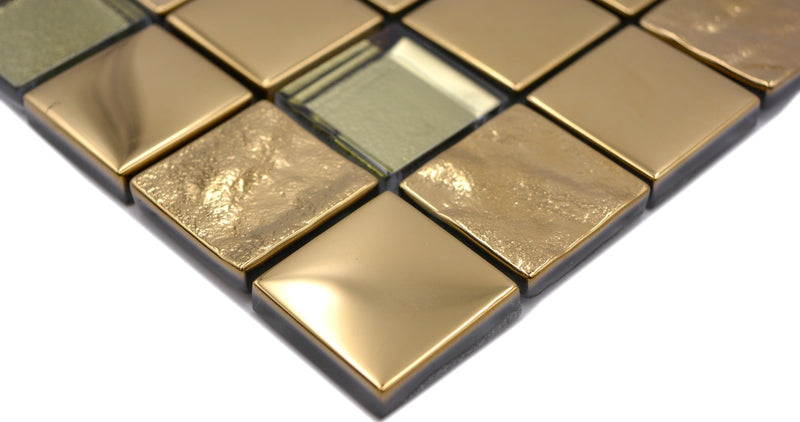 Glasmosaikfliesen Bern Gold 300 x 300 mm Glänzend