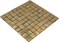 Glasmosaikfliesen Bern Gold 300 x 300 mm Pixel