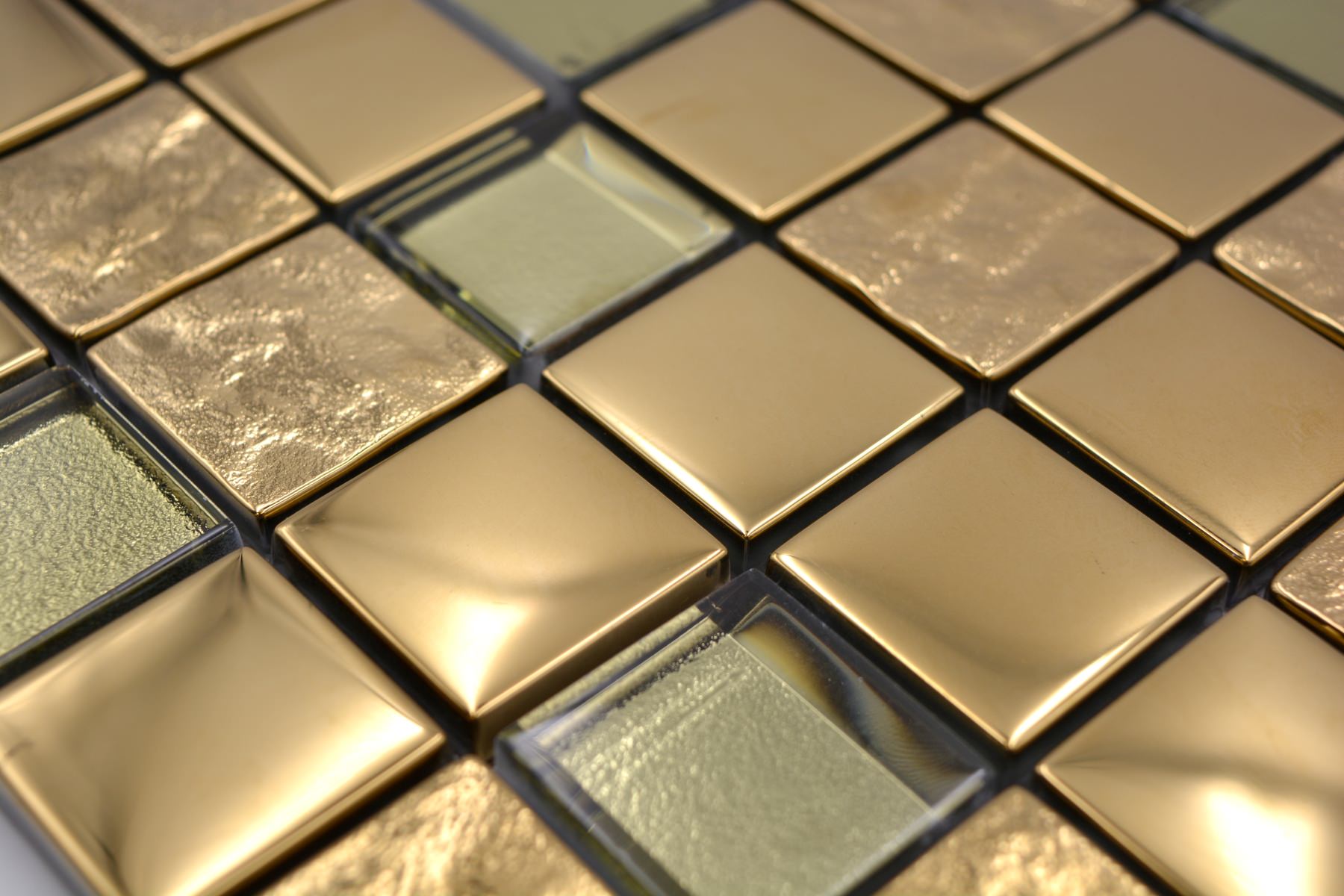 Glasmosaikfliesen Bern Gold 300 x 300 mm Plättli Glänzend