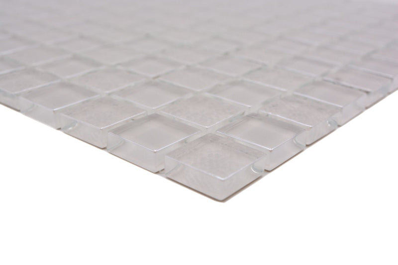 Glas Perlmutt Weiss Metallic Mosaikfliese
