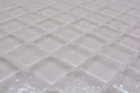 Glas Weiss Metallic Mosaikfliese