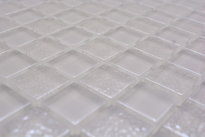 Glas Weiss Metallic Mosaikfliese