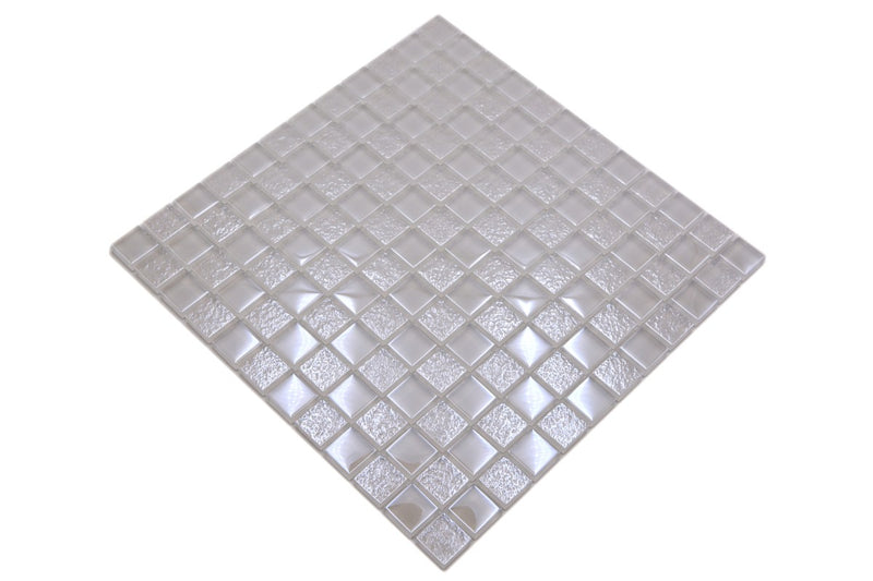 Glasperl Weiss Metallic Mosaikfliesen Matte