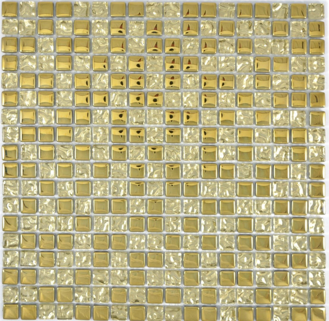 Gold Crystal Mosaikfliese Glanz 30x30 cm