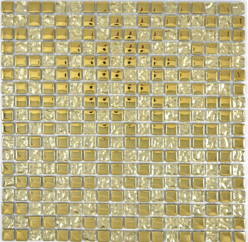 Gold Crystal Mosaikfliese Glanz 30x30 cm