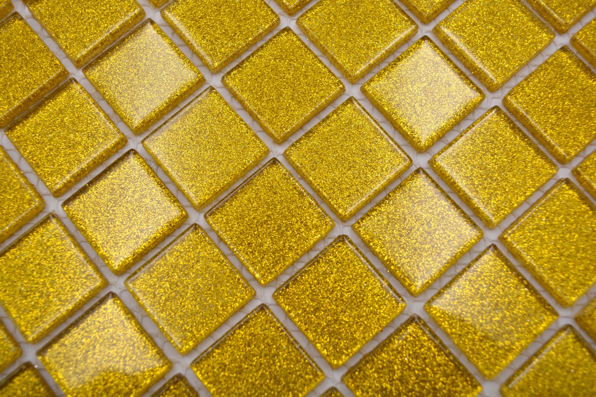 Gold Glitzer Glasmosaik Fliesen