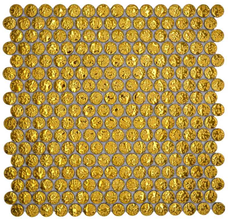 Gold Knopf Keramik Mosaikfliese