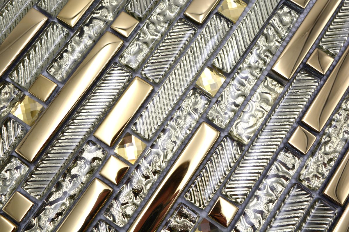 Gold Lux 3D Mix Mosaikfliesen