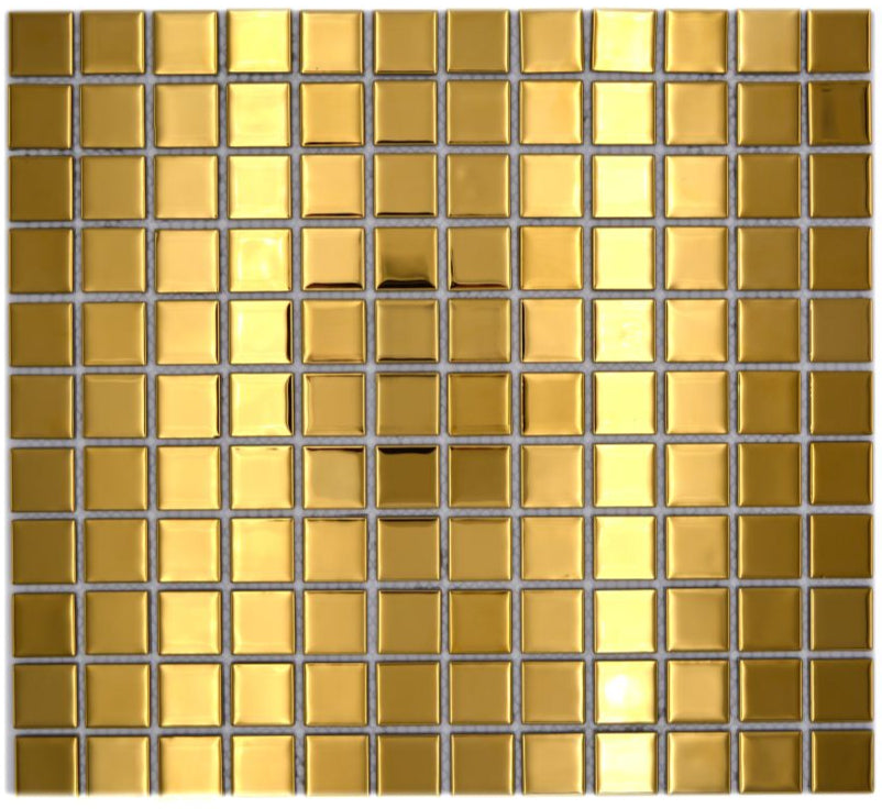 Gold Metal Look Glasmosaik Fliese