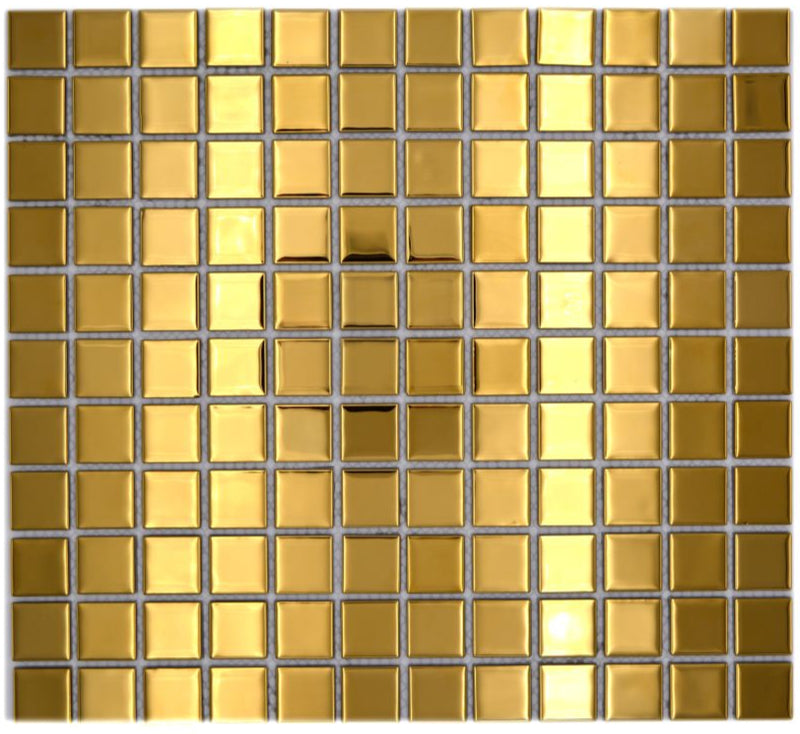 Gold Metal Look Glasmosaik Fliese