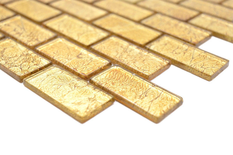 Gold Ziegel Glasmosaik Fliese