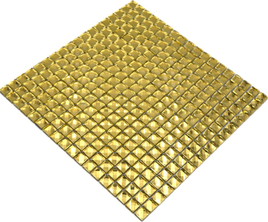 Goldkristall Mosaikfliese Diamant 3D Glasoptik Plättli