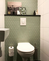 Grün Glanz Porzellan Hexagon Mosaikfliese Bad Rückwandfliese