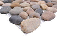 Grau Beige Fluss Kiesel Pebble Mosaikfliesen Naturstein