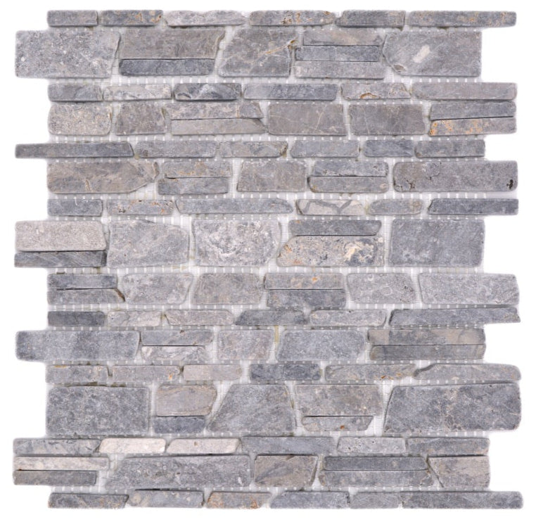 Grau Brick Marmor Mauerverbandoptik Mosaikfliese