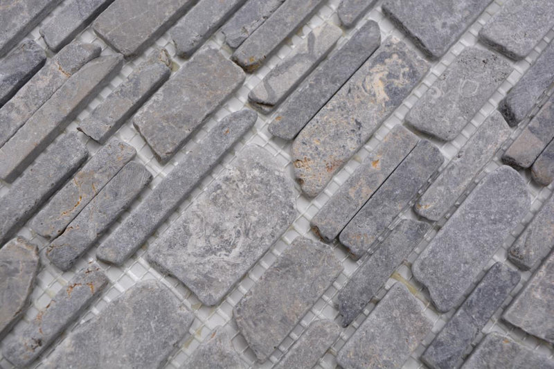 Grau Marmor Mauerverbandoptik Mosaikfliese Wand und Bad Fliesen
