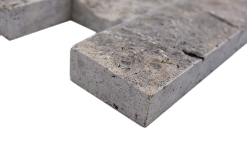 Grau Brick Splitface Mosaikfliesen Travertin