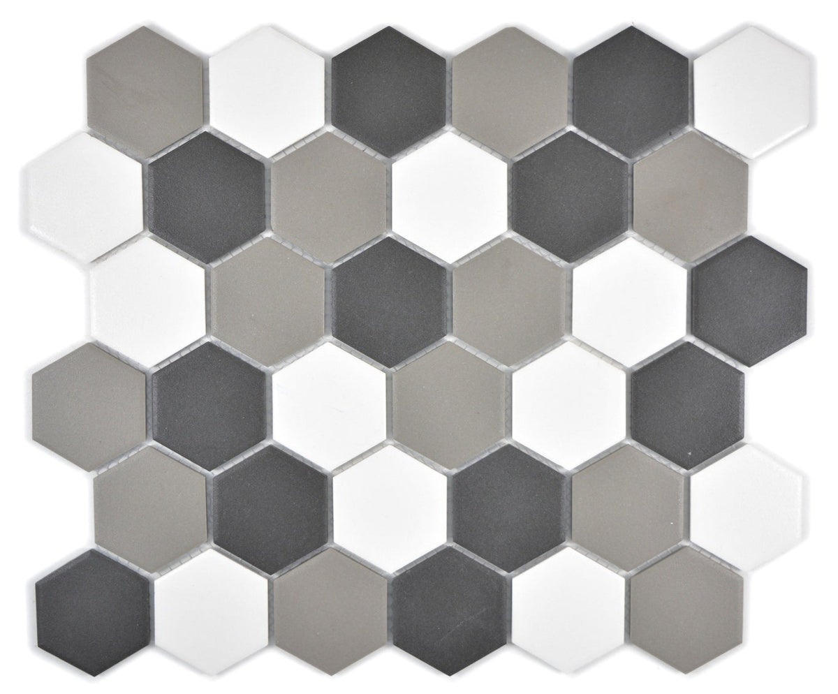 Grau Mix Hexagon Anti-Rutsch Mosaikfliese