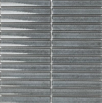 Grau Porzellan Glänzend Kitkat Stick Mosaikfliese
