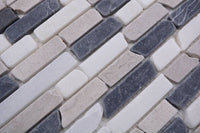 Grau Schwarz Mauerverbandoptik Marmor Mosaikfliese