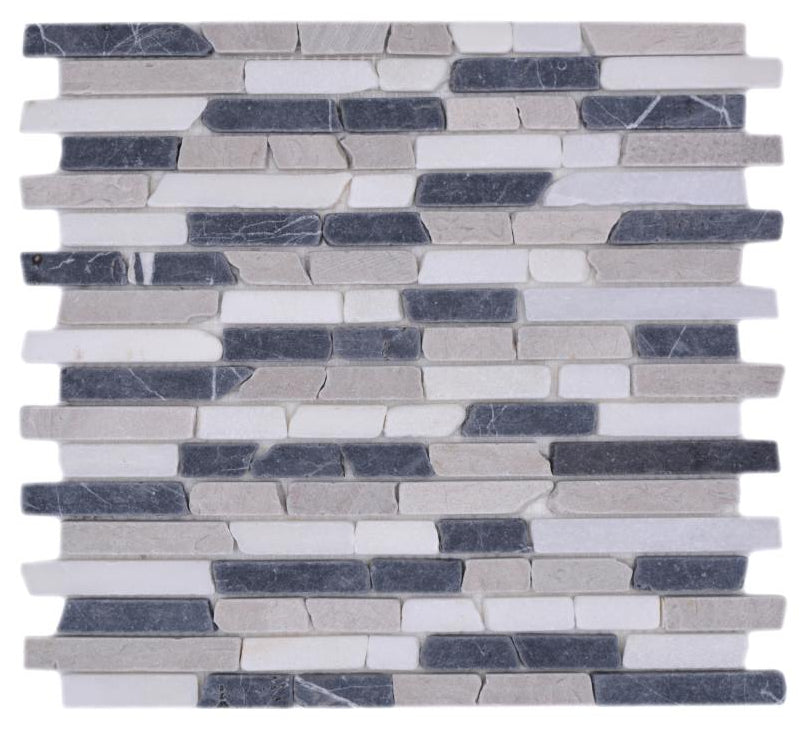 Grau Schwarz Matt Marmor Mosaikfliese