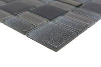 Grau Silber Mix Glas Mosaik
