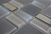 Grau Silber Mix Glasmosaik