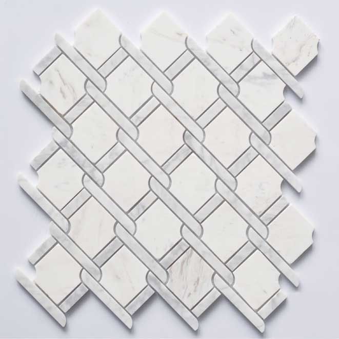Greten Marmor Weiss Mosaik Fliese
