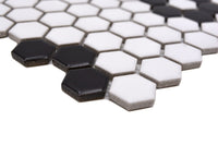 Hexagon Schwarz Weiss Mosaikfliesen