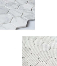 Hexagon Marmor Carrara Weiss Mosaik Fliesen