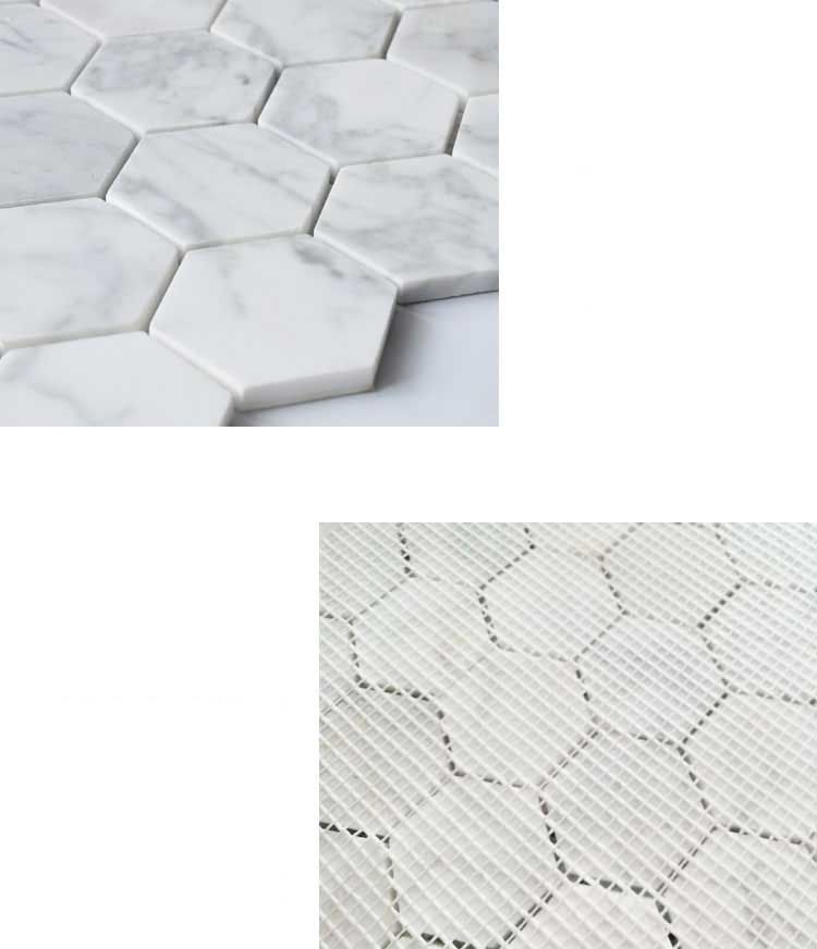 Hexagon Marmor Carrara Weiss Mosaik Fliesen