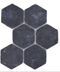 Hexagon Marmor Matt Schwarz Nero Mosaikfliese