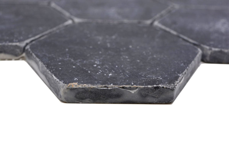 Hexagon Marmor Matt Schwarz Nero Mosaikfliese Anthrazit Schnelle Lieferung